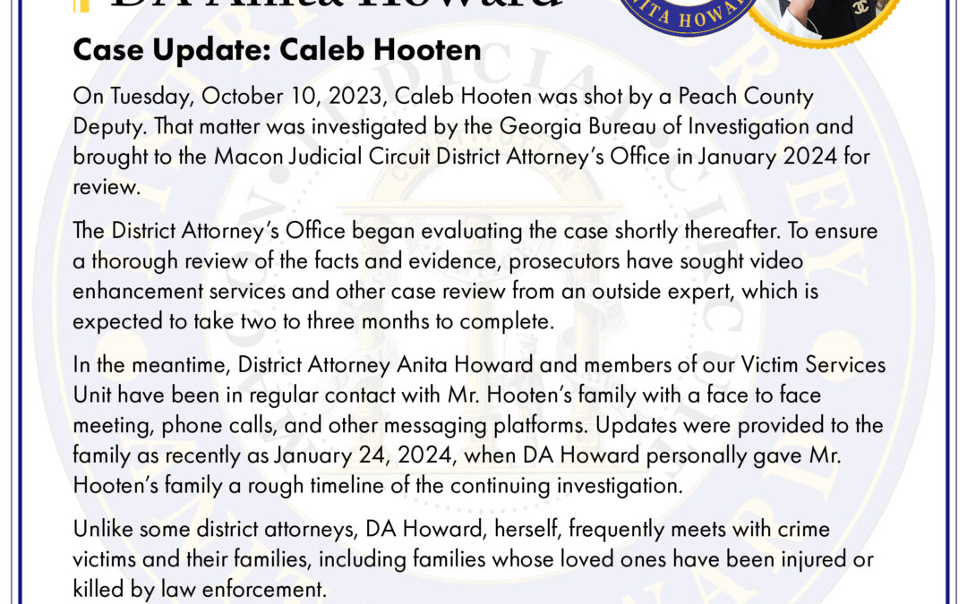 Case Update: Caleb Hooten